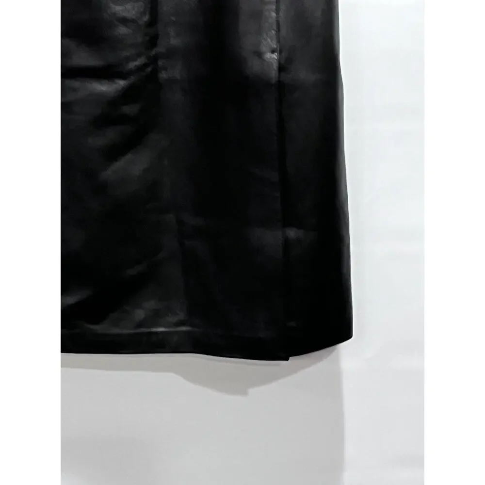 Bebe Butter Soft Black Genuine Leather Straight Skirt‎ size 8-10, 30” waist Y2K